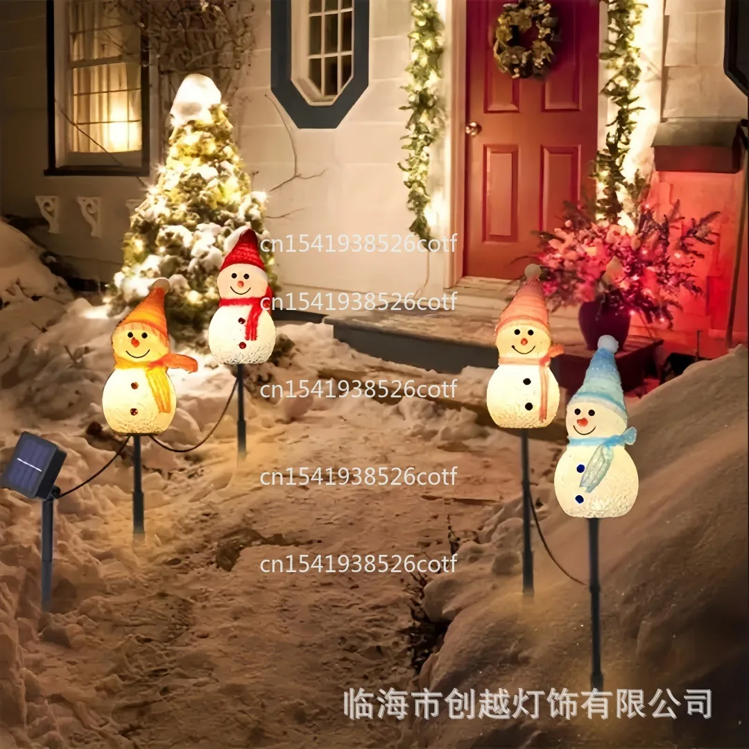 

Outdoor waterproof solar floor plug snowman lawn light Christmas decoration garden light Garden viewing scene arrangement light