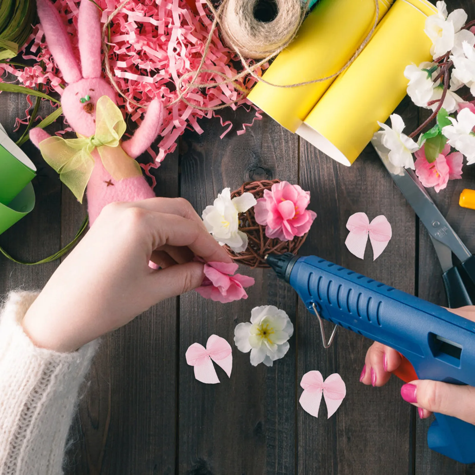 200 шт. детские банты для волос розовые мини-банты для девочек легкие долговечные полиэстеровые поделки своими руками сувениры для вечеринок аксессуары для волос