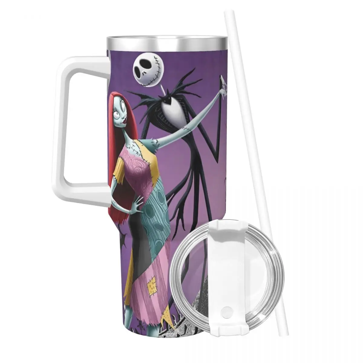 Stainless Steel Tumbler The Nightmare Before Christmas MINISO Coffee Mug Leakproof Cold Drink Car Mugs Camping Water Bottle