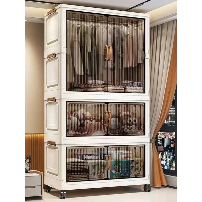 Multifunction Folding Storage Cabinet Dustproof Wardrobe Sundries Cabinet Closet Organizer Locker Storage Box