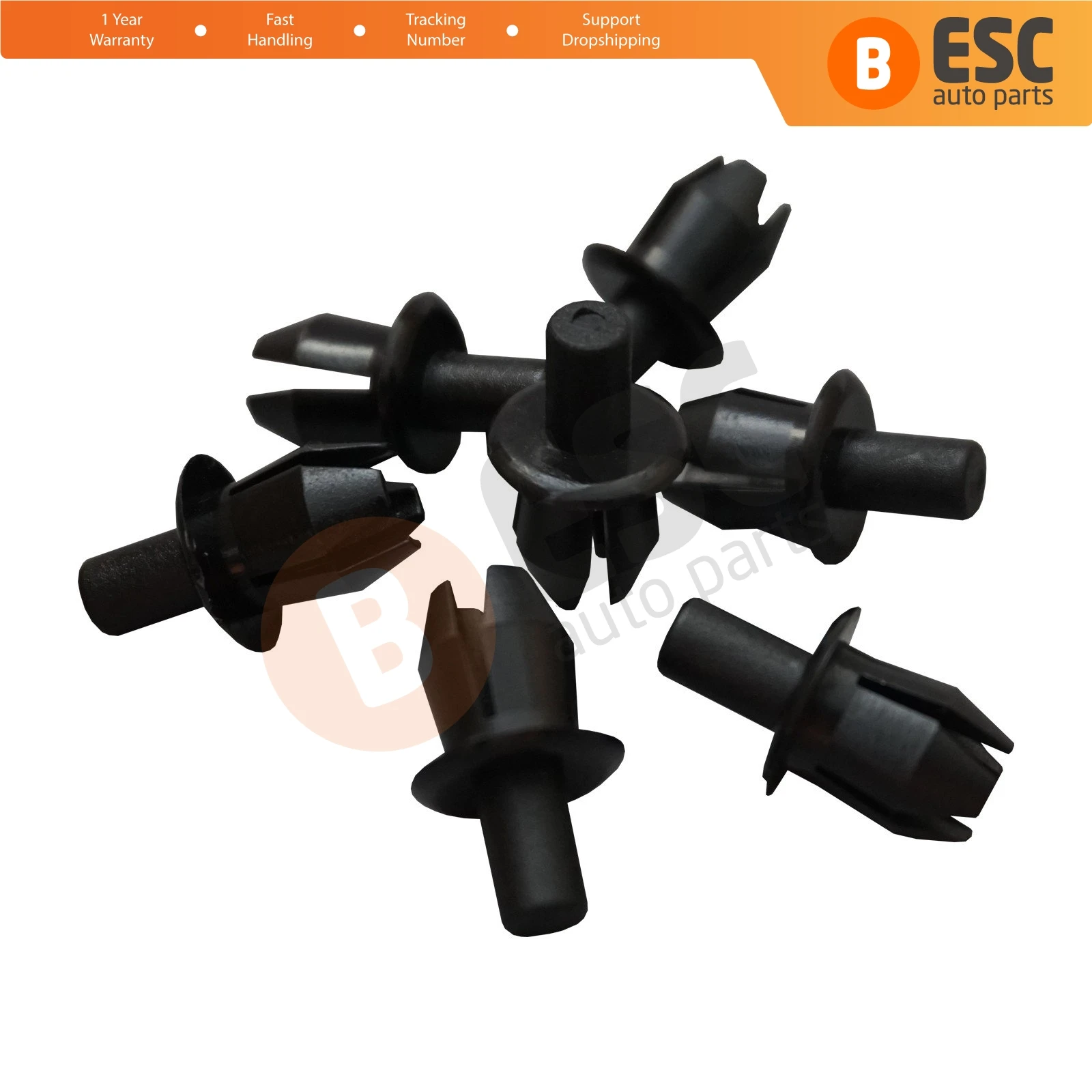 ESC ECF5060 10 Pieces Push Type Retainer Black for Mercedes: 1239900292 VW Audi: N0385501 Seat: N0385501 Ford: 7200671