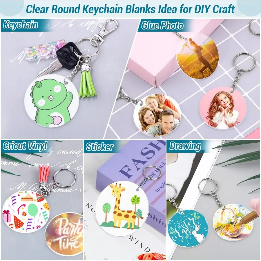 350 قطعة سلسلة مفاتيح مصنوعة من الأكريليك الفراغات سلسلة مفاتيح مصنوعة من الأكريليك الفراغات للفينيل مع 60 قطعة الفراغات الاكريليك 60 قطعة المفاتيح شرابات 170 P