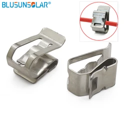 10/50 PCS Stainless Steel Solar PV Cable Clip/Clamp For 2 PV Solar Cable Wire Installation