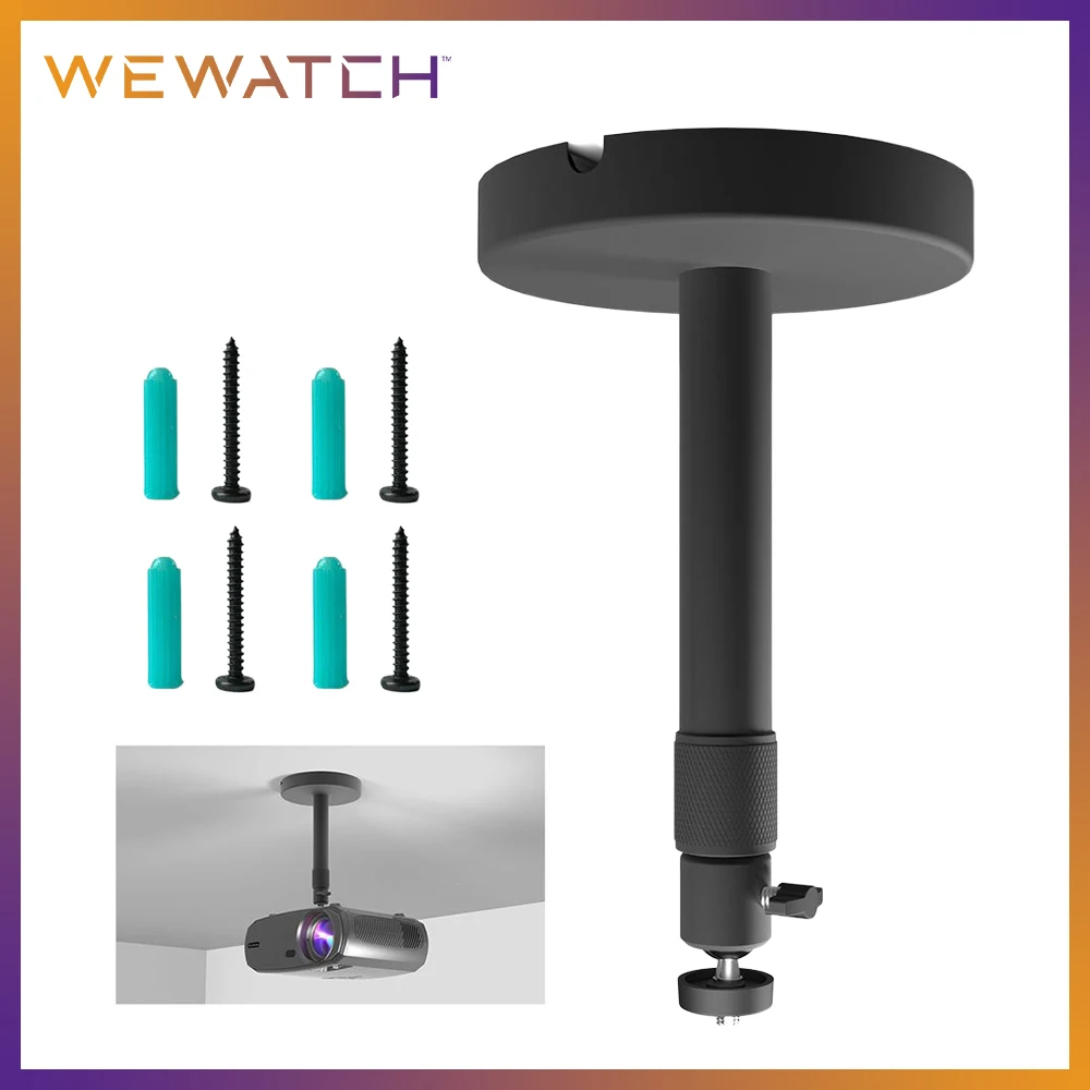 WEWATCH PS105 Projector Extendable Ceiling Mount with 1/4 inch Mounting Screw Wall Mount Projection Stand for Projectors