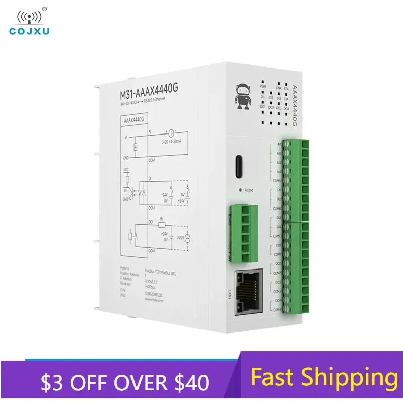 4DI+4AI+4DO Distributed Remote IO Module Analog Switch Acquisition COJXU M31-AAAX4440G Host Module Free Splicing PNP NPN