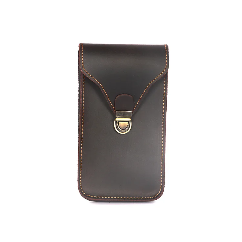 YH3188 Crazy Horse Leather Genuine Leather Phone Bag 6-7 inches Pants Bag Men's Waist Bag Head Layer Leather Retro