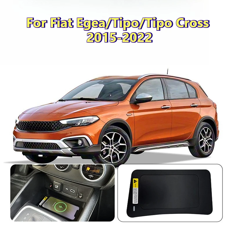 Carregador Sem Fio para Fiat Egea/Tipo/Tipo Cross 2015-2022, Suporte para Celular com Carregamento Rápido Inteligente de 15W