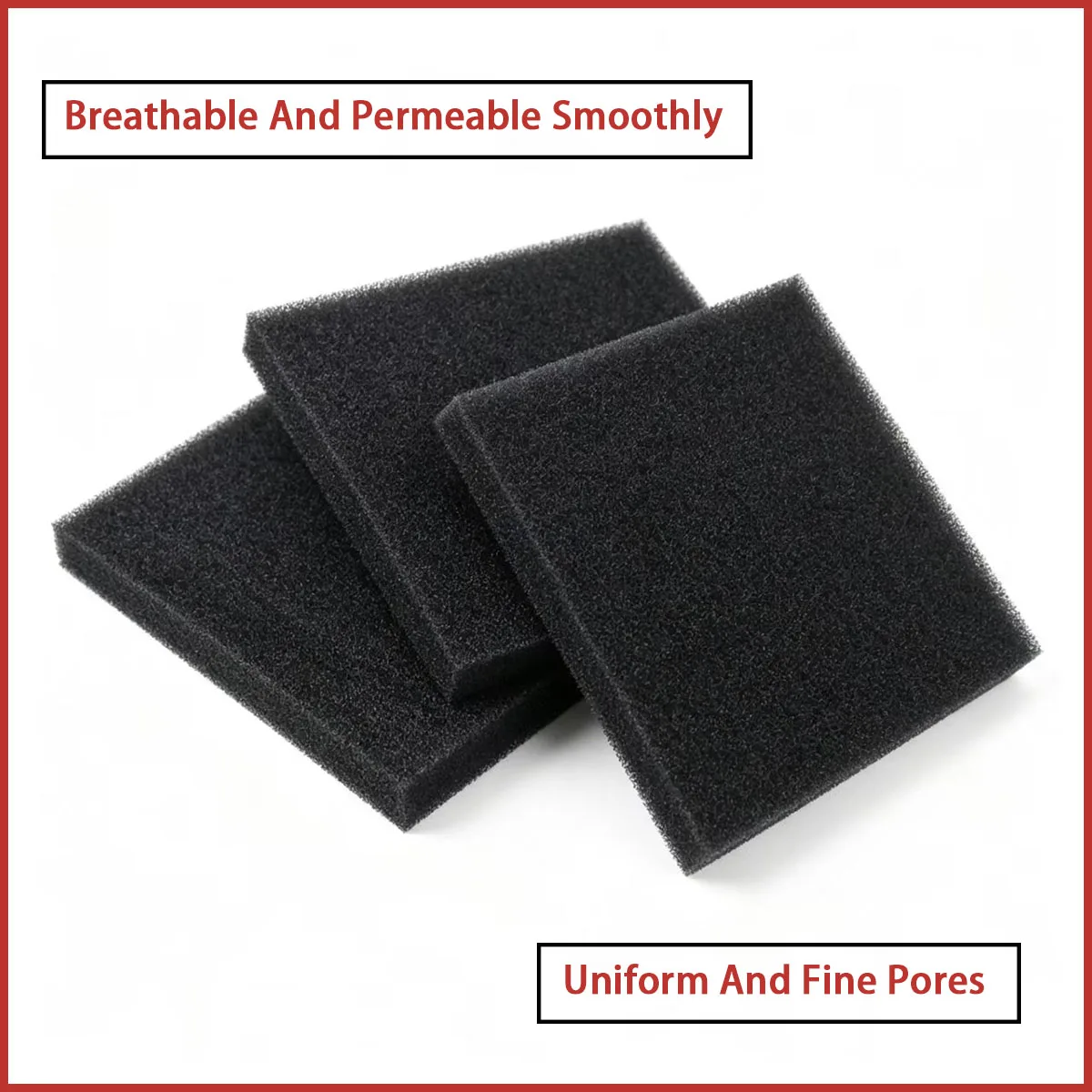 Black polyurethane filter sponge with a pore size of 15ppi-50ppi is used for aquarium filtration, oil-water separation, etc