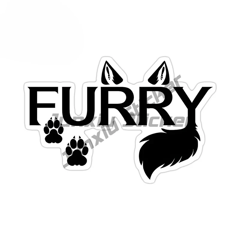 

Cool Furry Tittle Logo Car Bumper Decal Popular Cartoon Car Gadget Decor Occlusion Scratch Practical Camper Goods