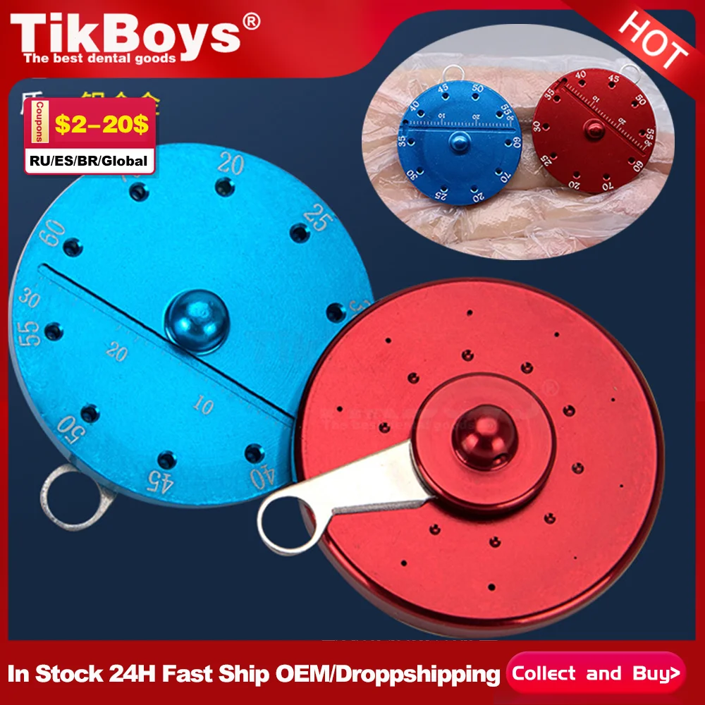 

1pcs Dental Endodontic Gutta Percha Points Gauge Cutter with Measure Scale Ruler Round Blue/Red Aluminum Gauge Wheel Oral Tools