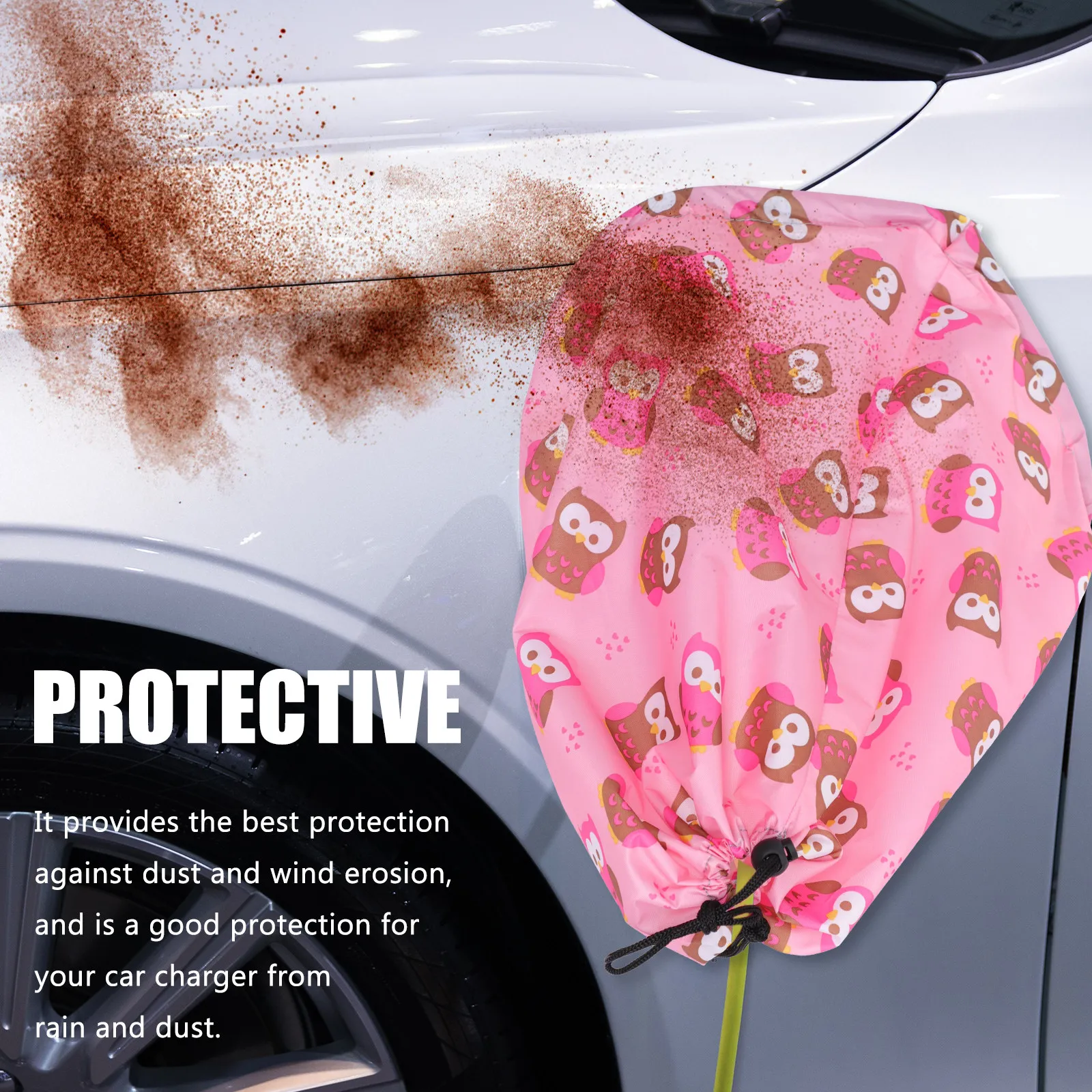 

Car Charger Rain Cover Waterproof Cloth Protector For Electric Vehicle Charging Port Magnet Adsorption New Energy Car Charger
