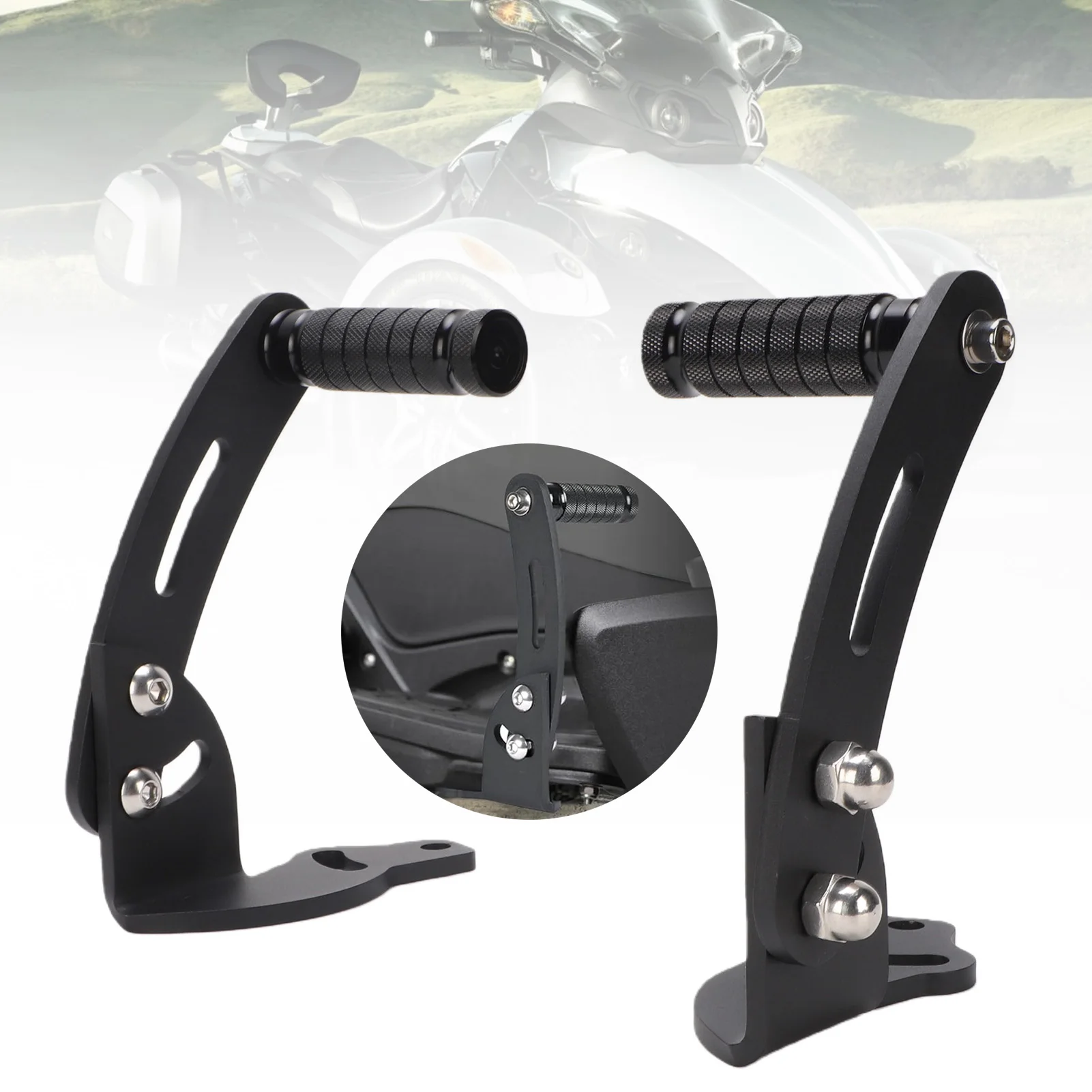 

Adjustable Highway Pegs Black Anti Slip Floorboard Peg Mount Kit Replacement for Spyder RT 2010-2019 Highway Foot Pegs