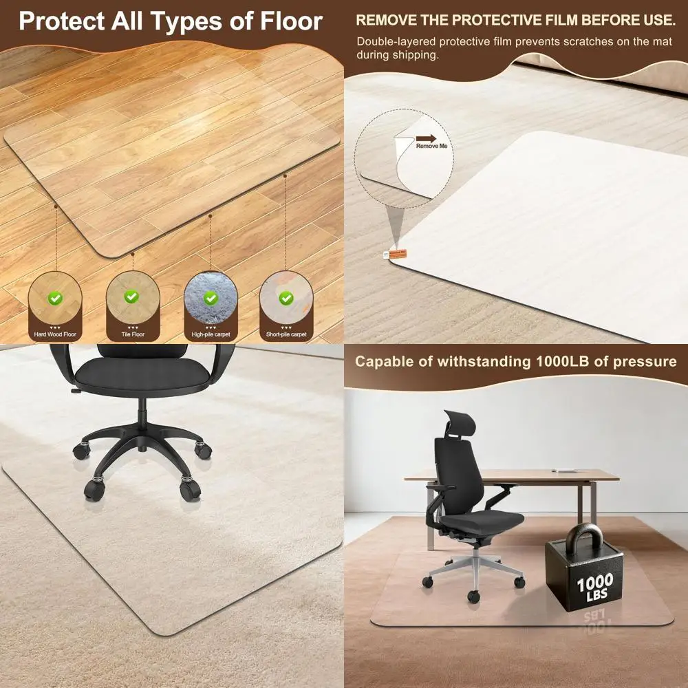 

Сверхмощный коврик для стула для ковров и твердых пород, 48x36, толщина 0,15, нескользящий, легко чистится