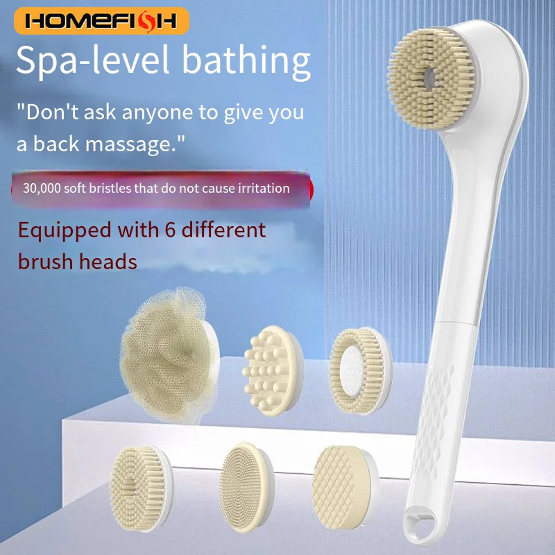 Brosses de bain électriques, brosse exfoliante pour le corps, brosses exfoliantes, brosses pour le dos, manche long, brosses pour le dos