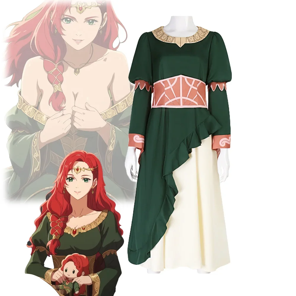 

Hera Rohirrim Cosplay vert robe à manches longues ceinture rose Costume uniforme Costume pour femme Halloween carnaval fête jeu