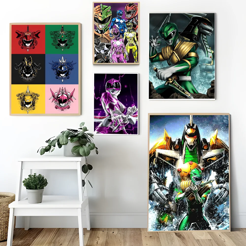 Power R-Rangers Classic Movie Posters Vintage Room Bar Cafe Decor Stickers Wall Painting