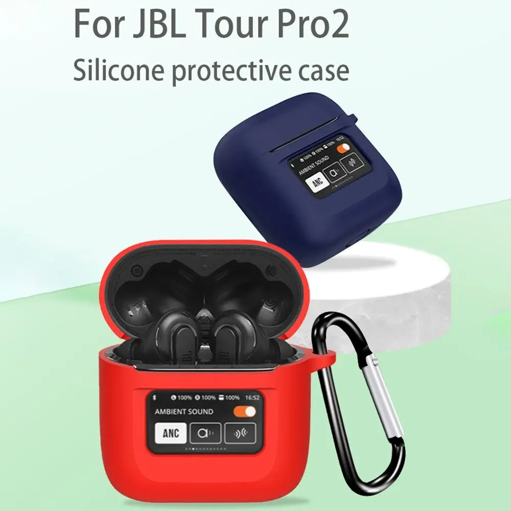 Silicone Wireless Earbuds Case Soft Shockproof Charging Box Cover Anti-dust Waterproof for JBL Tour Pro 2