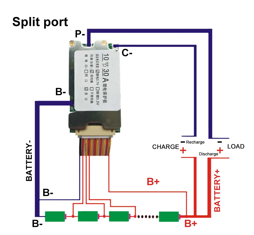 Imagem -06 - Placa de Carga da Bateria de Lítio Bms Pcb 18650 Bateria Balanceador de Célula Li-ion Placa de Proteção Equilibrada para Carro Elétrico 10s 36v 30a