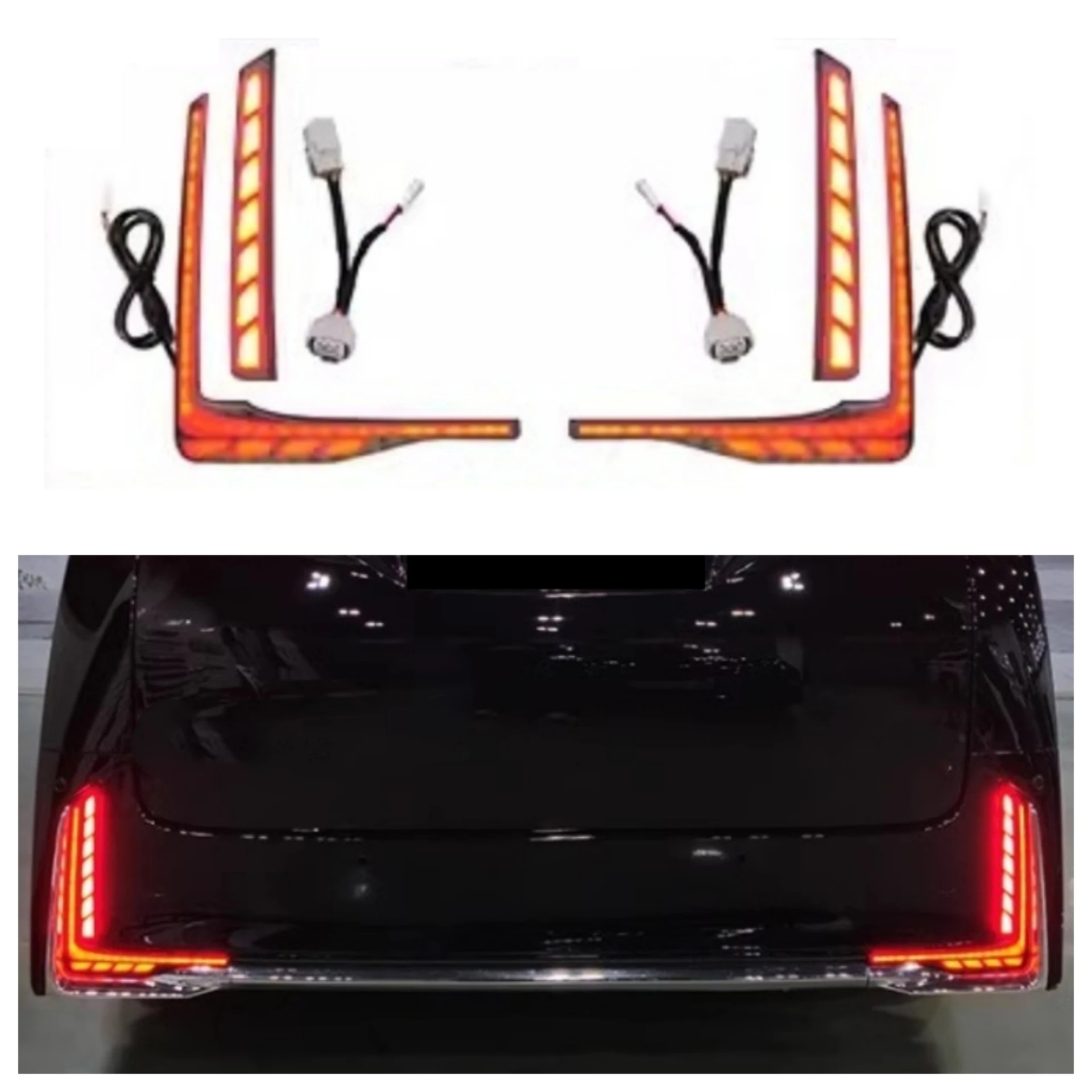 New Style Rear Bumper Light for Toyota Alphard 40 Series 2024 Modified Turn Signal Streamer Lamp Body Kit Car Accessories