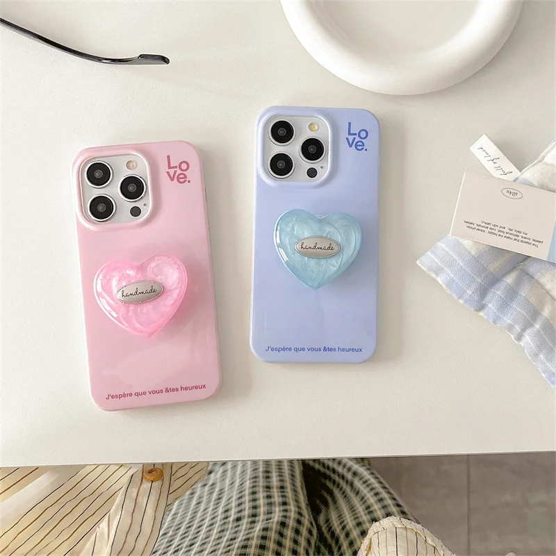 All-Inclusive Anti-fall Girl Protective Case, Simple Gem, Gem Love for iPhone 12, 13Pro, 14, 15Pro Max, Korean, Creative, New