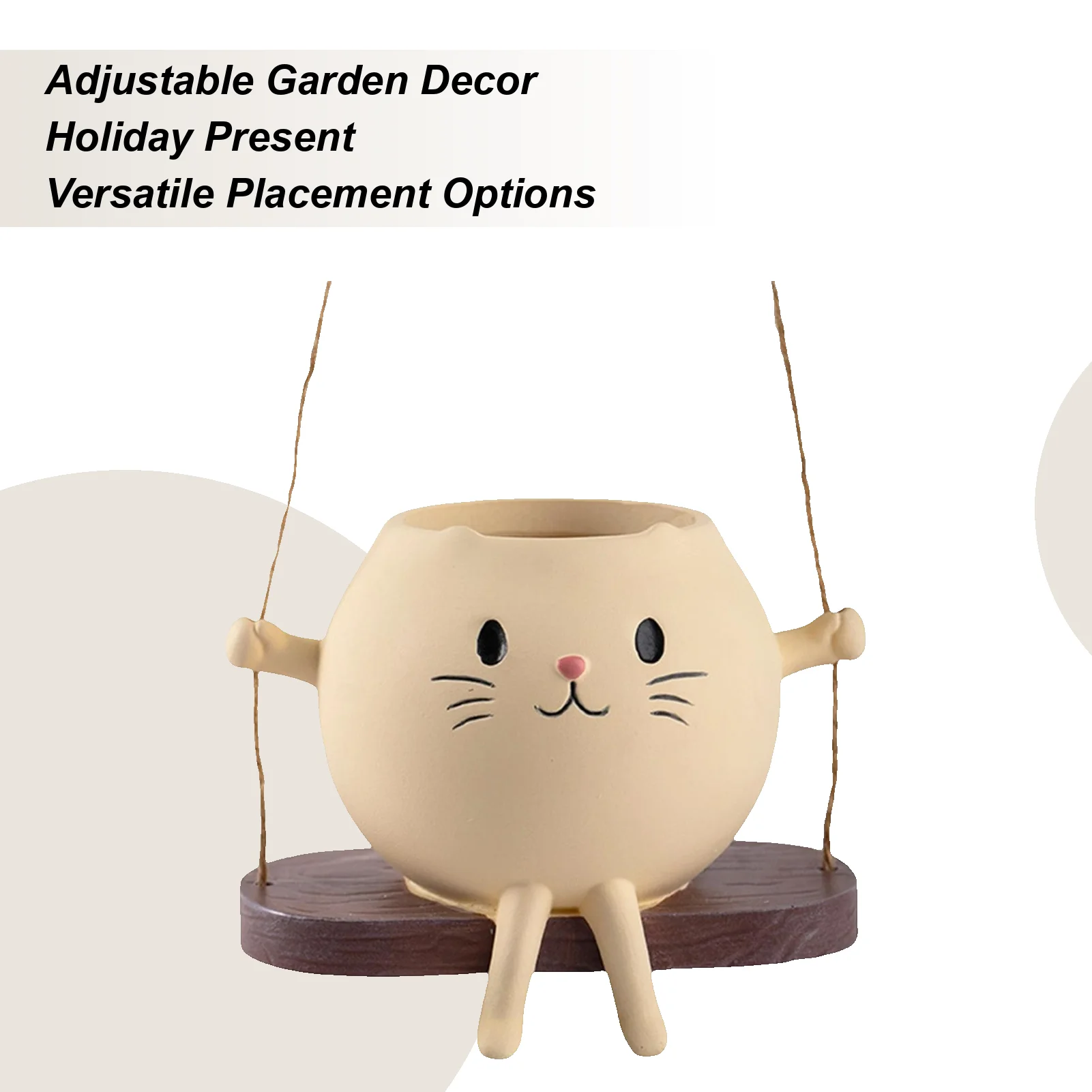 

Cute Plant Pots Cat Rocking Chair Resin Outdoor Flower Pots Decorative Plant Planter For Indoor Outdoor Living Room Patio