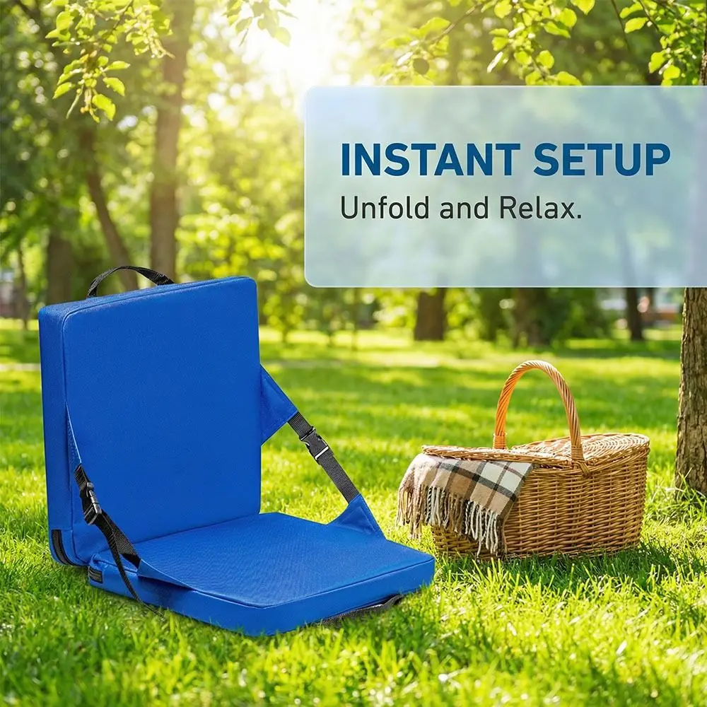 

Thick Cotton Foldable Camping Chair Soft Sponge Cushion Durable Construction Beach Chair Cushion Not Easy Fall Storage Space