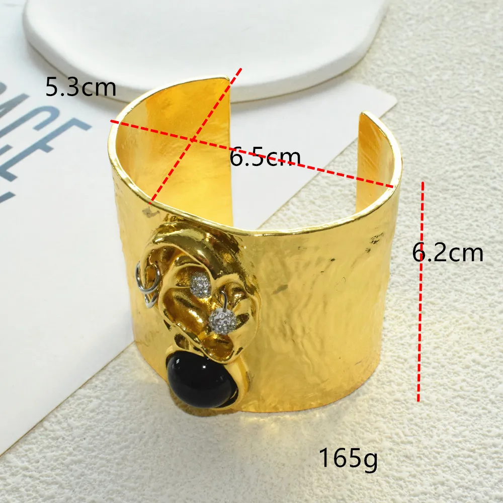 1PC Übertrieben Metall Legierung Ohr Gesichts Manschette Armband für Frauen Mode Schmuck Hand Offene Armreif Zubehör – Detail 4