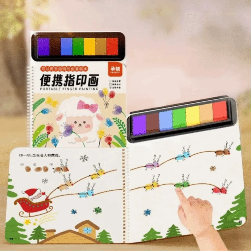 Art Palm Finger Paint Finger Printing Book DIY Set Finger Doodling Paint Toy Coloring Toy Kid