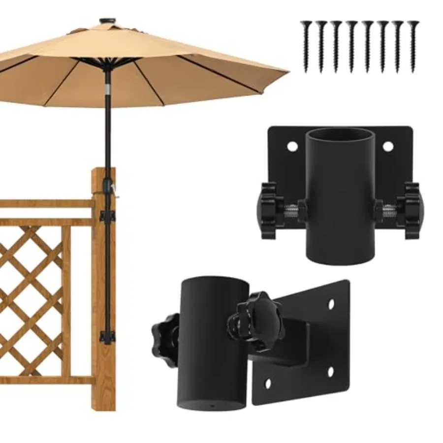 

Держатель для зонта на террасу, 2 шт., сверхпрочный регулируемый металлический зажим-крепление для зонта, основание для уличного зонта на перила террасы