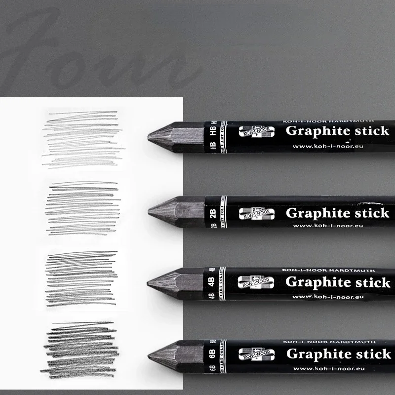 HB/2B/4B/6B Woodless Hexagonal Graphite Stick Pencil Bold Black Charcoal Art Student Sketch Painting Graphite Pen