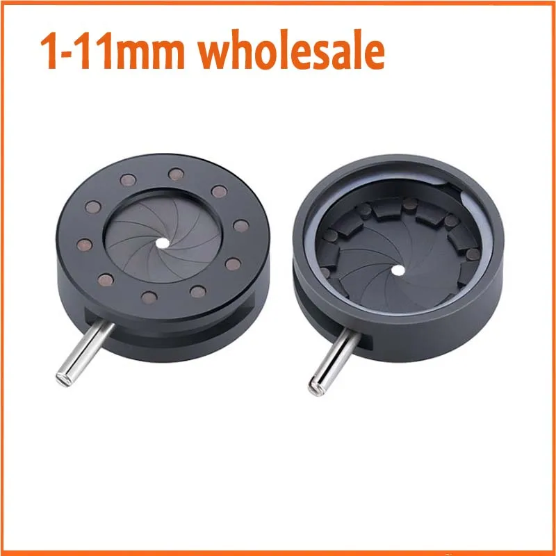 Commercio all'ingrosso 10 lame per adattatore per microscopio per fotocamera digitale 1-11MM amplificazione zoom ottico con apertura a membrana con diaframma dell'iride