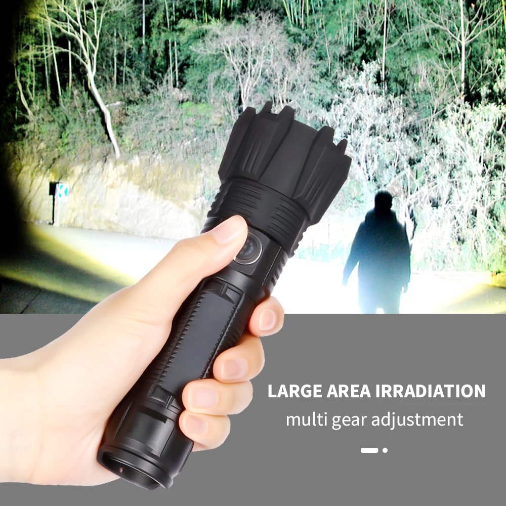 

Super Bright Multifunction LED Flashlight Portable Torch USB Rechargeable Aluminum Alloy Outdoor Camping tactical Flash Light