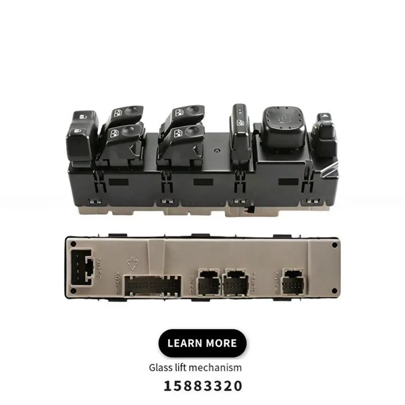 ABQB-Electric Window Regulator And Power Window Switch Panel 15883320 For Cadillac Chevrolet Silverado GMC Yukon XL