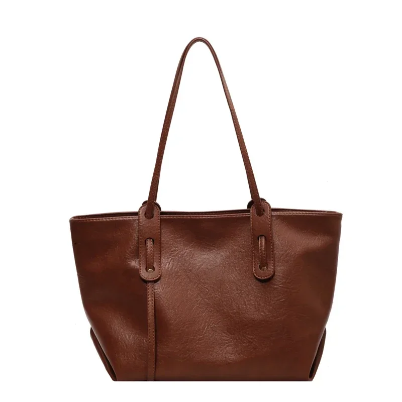 Bolso De hombro De PU De Alta capacidad para mujer, bolsa De Mano De Alta Calidad con cremallera sólida, informal, a la moda, gran oferta, 2024