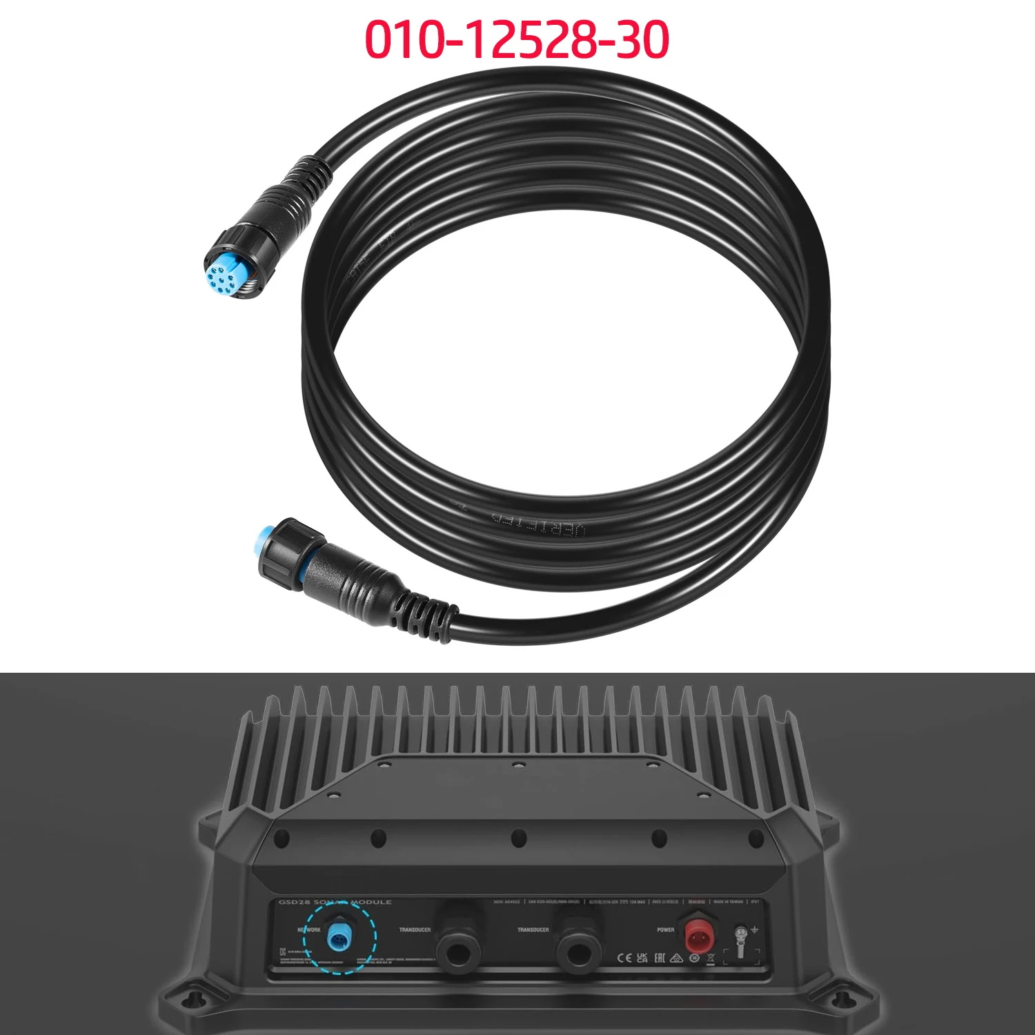 

010-12528-30 Сетевой кабель для Garmin BlueNet - 6 футов, Cat 6 Ethernet, совместим с GPSMAP, GMR Fantom Radar, GLS Sonar