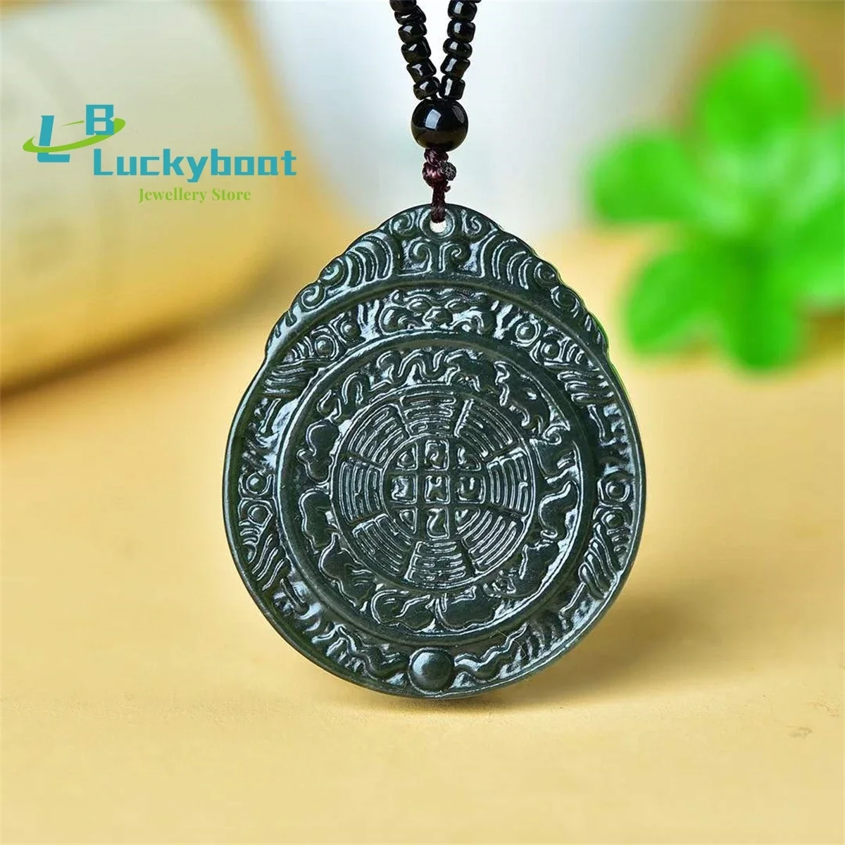 

Натуральный Хотан Нефрит 12, круглая подвеска со знаком зодиака, простая и щедрая индивидуальная изысканная ретро-этническая универсальная мужская и женская подвеска