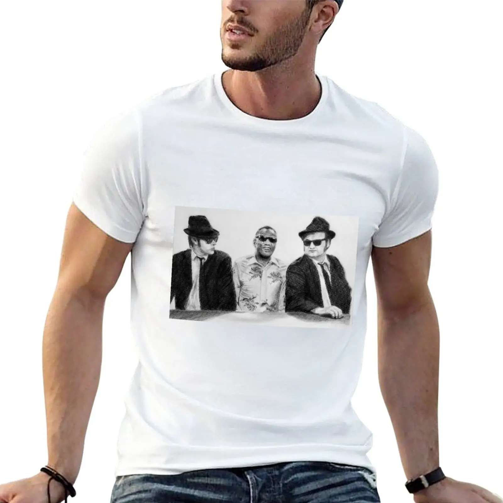 

New THE BLUES BROTHERS & RAY CHARLES T-Shirt boys white t shirts sublime t shirt Blouse cute tops workout shirts for men