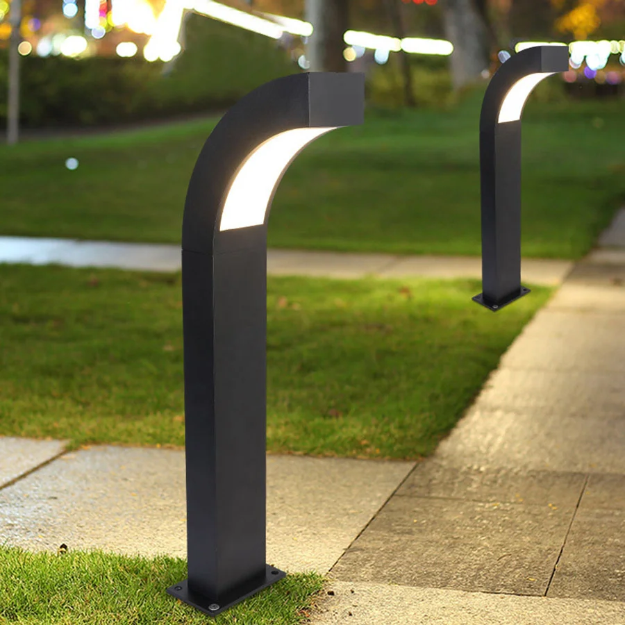 Waterproof Garden Pillar Light Outdoor E27 LED Garden Lawn Lamp Aluminum Pillar Post Light Landscape Lawn Bollard Light