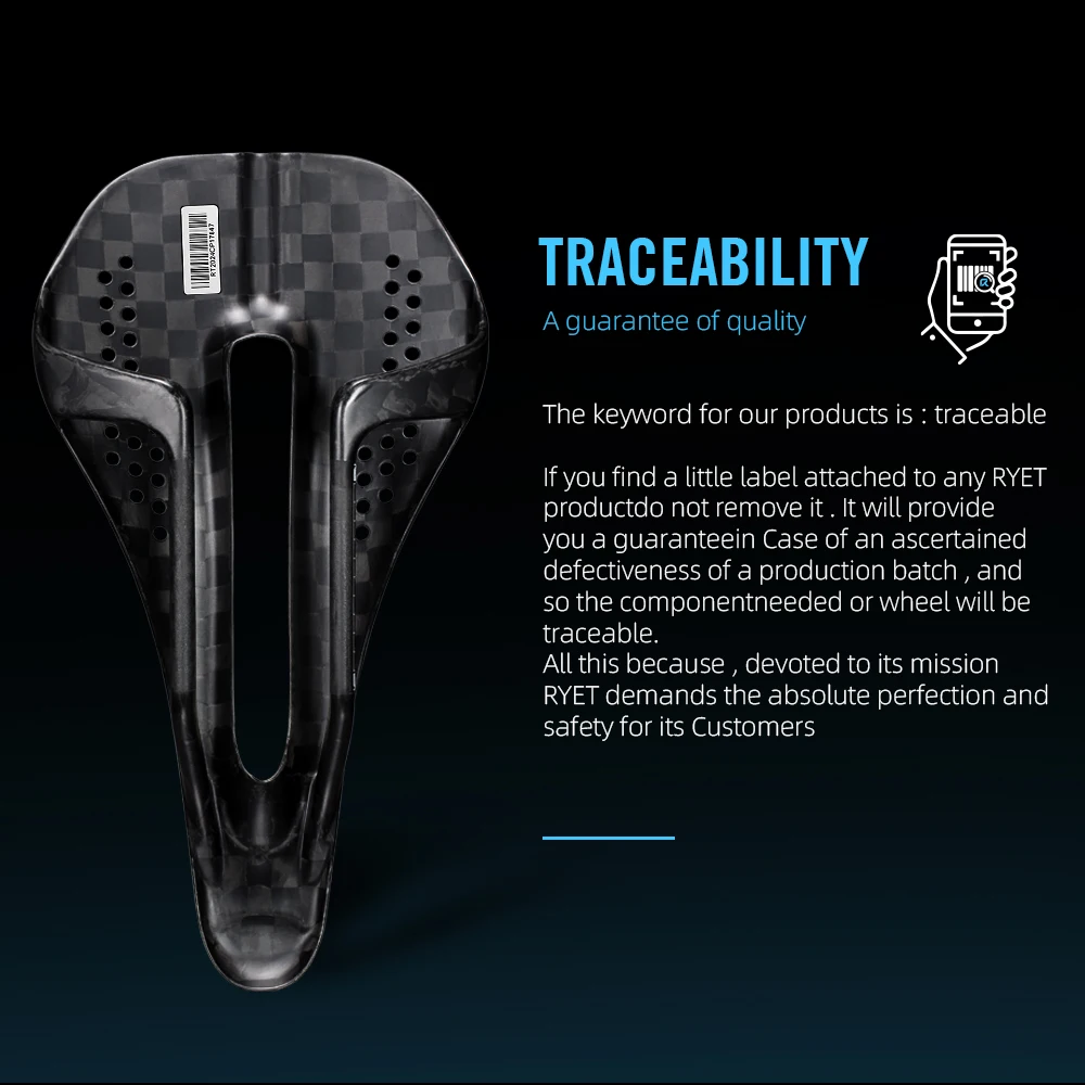 RYET 59g سرج دراجة كربون خفيف للغاية T800 ألياف الكربون مع 7x7 مللي متر السكك الحديدية المستديرة 12K مقعد دراجة سباق للطرق والحصى