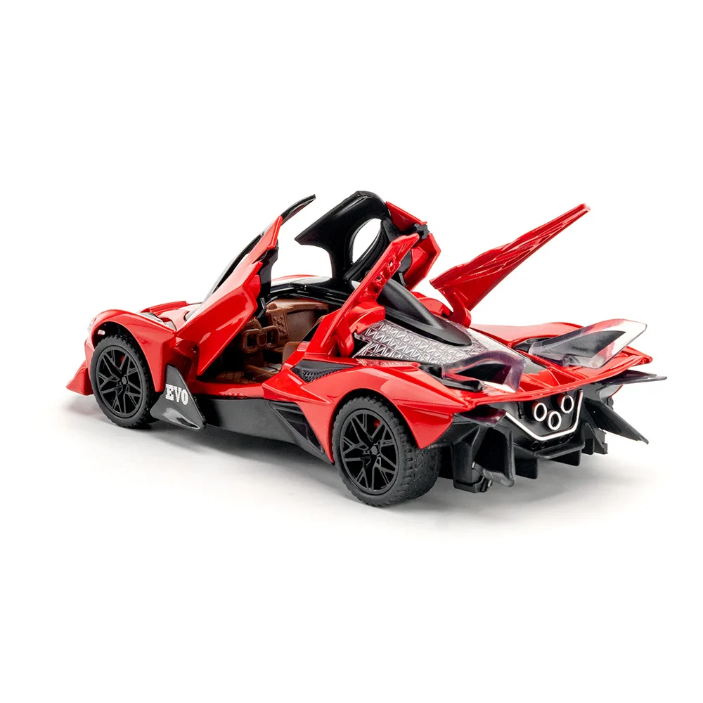 Apollo EVO-Autospielzeugmodelle im Maßstab 1:32, Legierungsdruckguss-Sportwagen, zurückziehbares Soundlicht, 2 Türen geöffnet, Rennfahrzeuge, Geschenk für Kinder