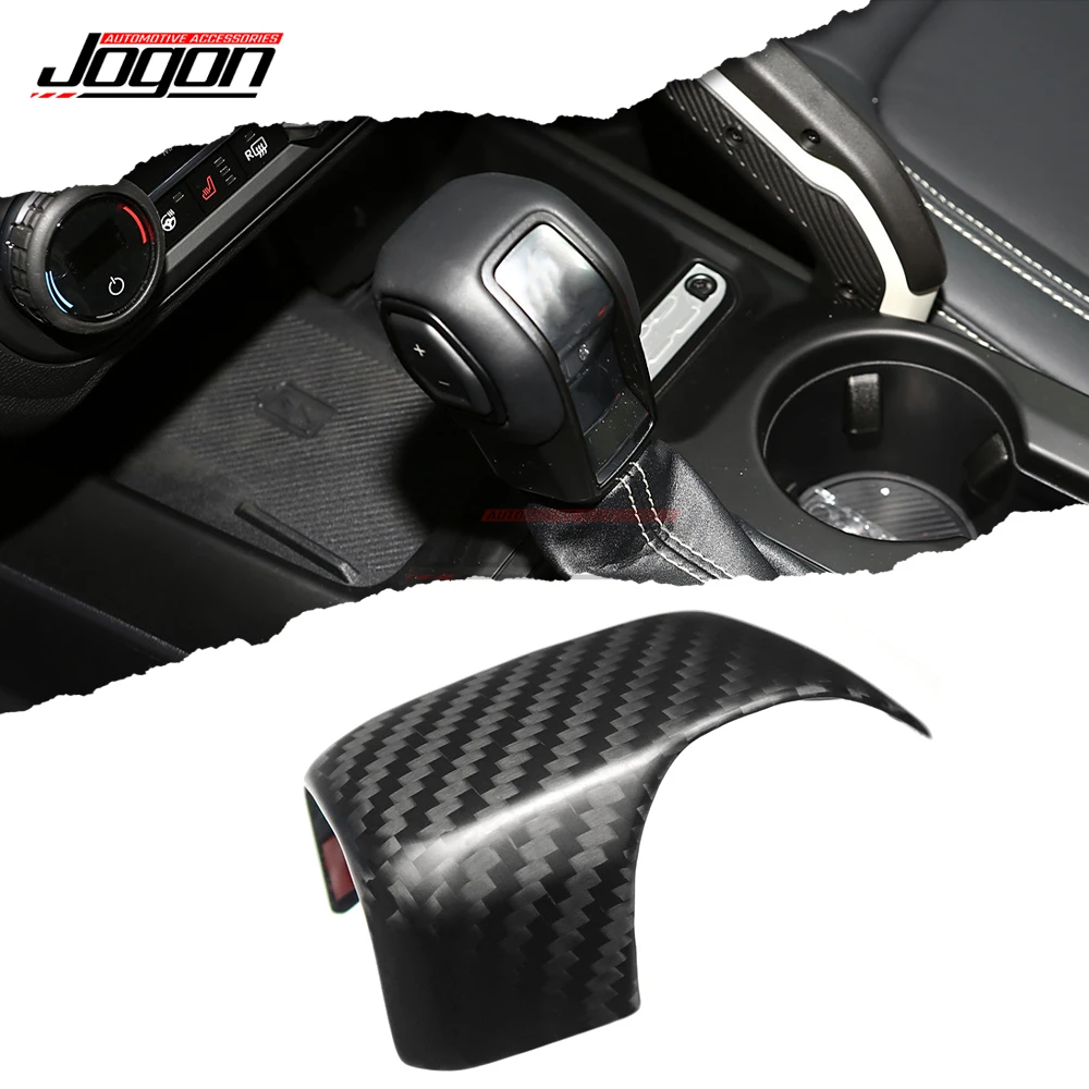 

For Ford Bronco Raptor Outer Banks 2021-2024 Carbon Fiber Car Interior Center Gear Shift Head Knob Panel Cover Trim Accessories