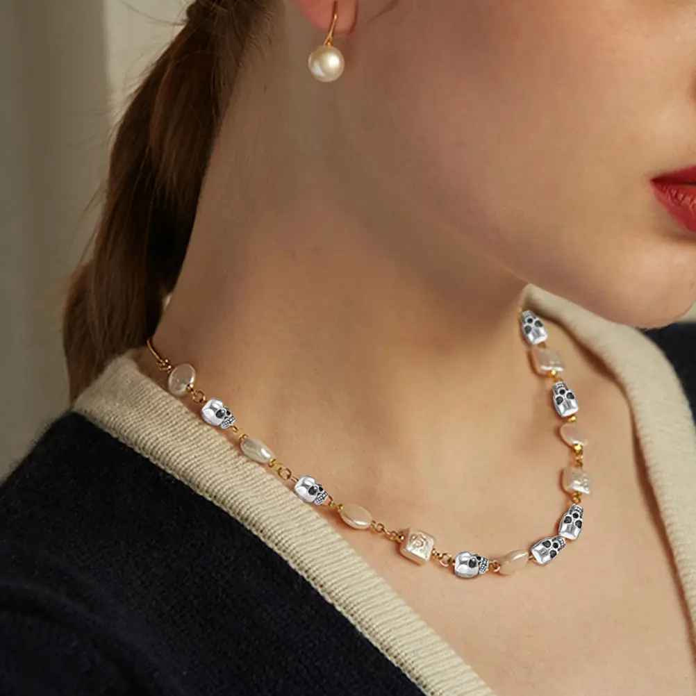 

30pcs Skull Head Beads Silver Alloy Spacer Diy Bracelet Jewelry Making Craft Accessories For Necklace Earring Retro Charm Decor