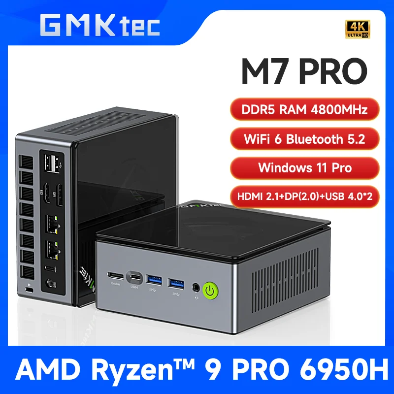 GMKtec-Mini PC M7 Pro AMD Ryzen 9 Pro, ah, NUCBOX AMD Radeon™Window 11 Pro WiFi 6, USB? M