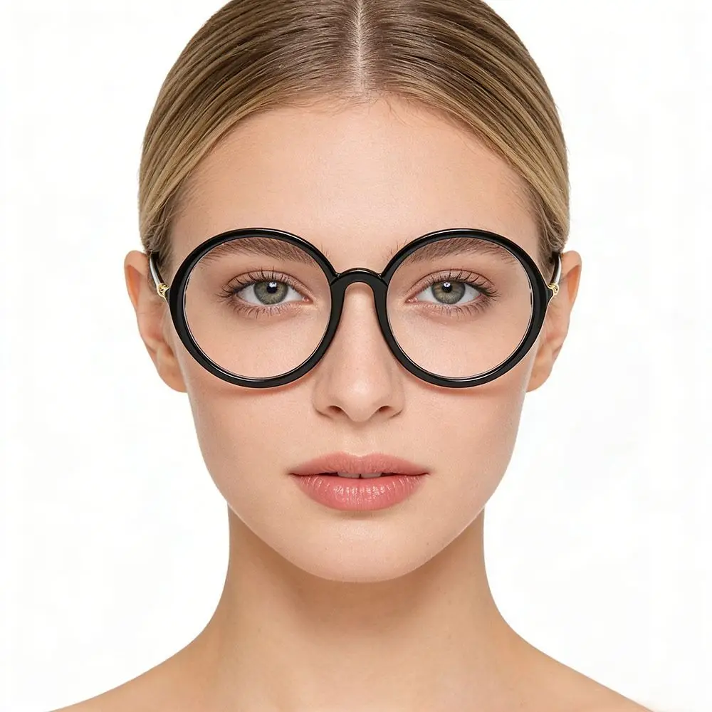 

Portable Eye Protection Anti-Blue Light Glasses Round Frame Ultra Light Frame Eyeglasses UV Protection Women Glasses Women