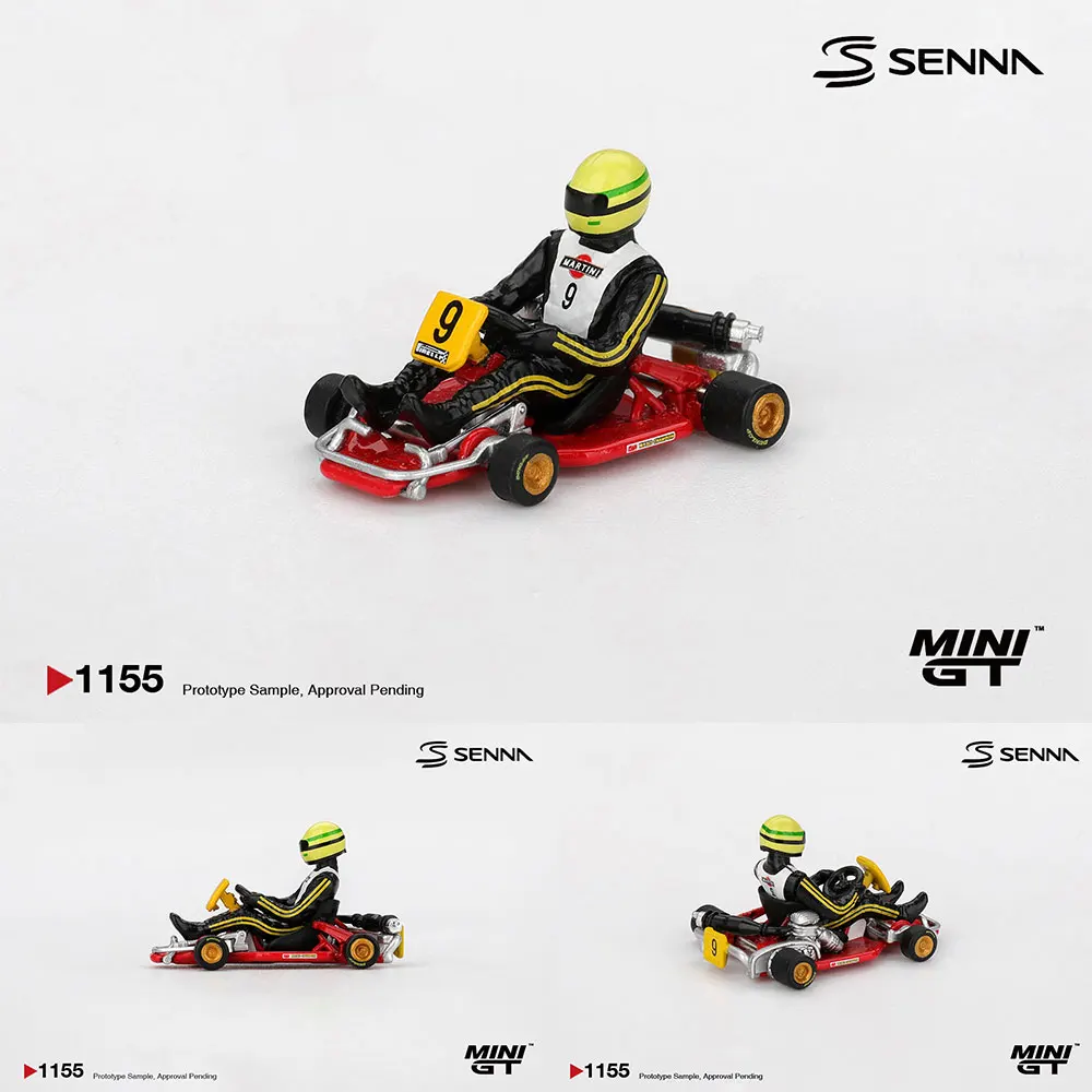 พรีเซลล์ รถโมเดลไดแคสต์ MINIGT 1/64 เซนน่า คาร์ท ฟอร์มูล่า K # 9 ชิ้น โมเดลรถแข่ง Ayrton บรรจุภัณฑ์แบบแผง  รุ่นประสิทธิภาพสูง ของขวัญสำหรับเด็กผู้ชายและผู้ใหญ่