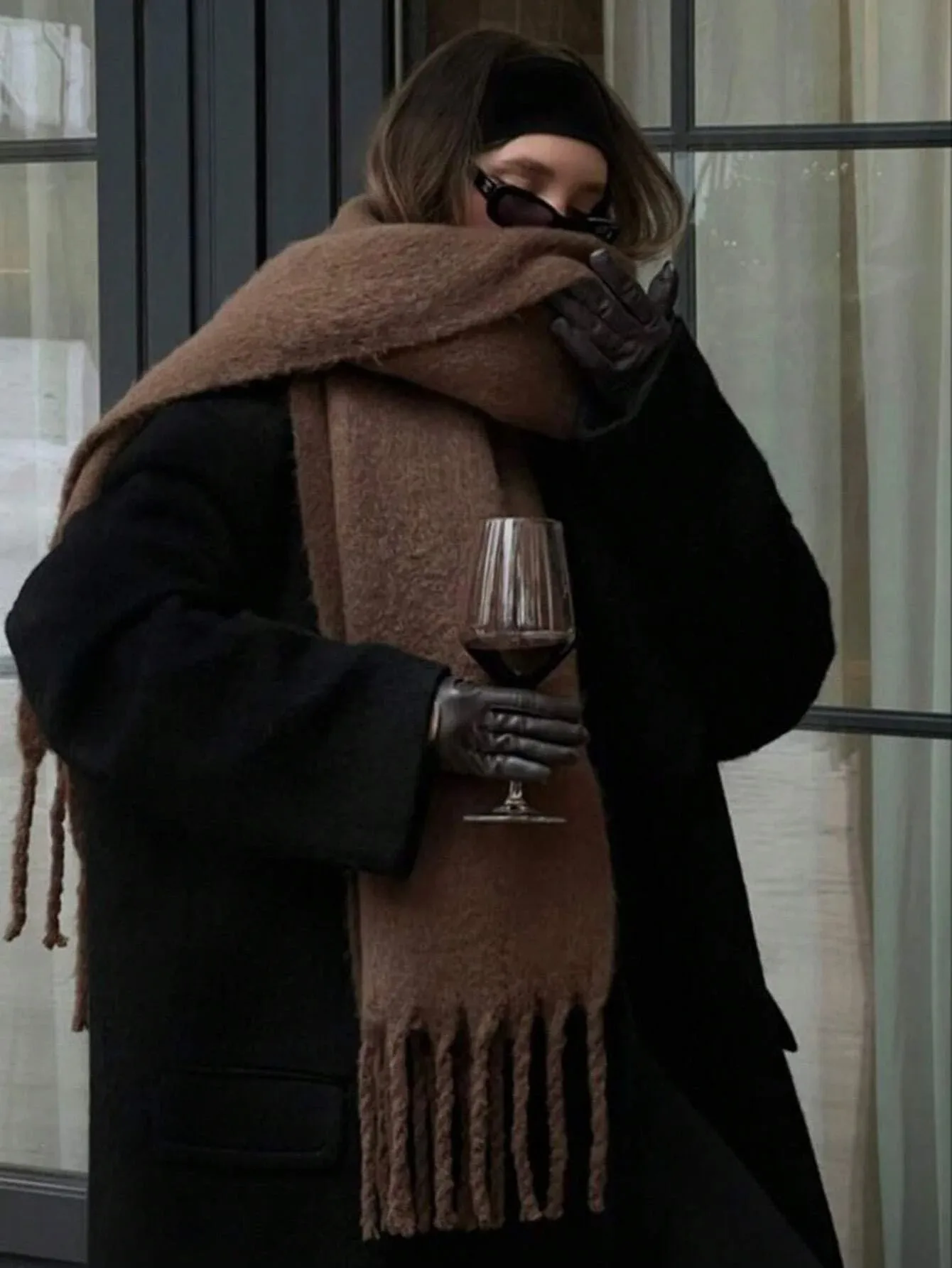 Écharpe d'hiver pour femmes cachemire chaud solide Pashmina couverture enveloppes femme épais doux Bufanda grand gland châle Long Poncho Echarpe