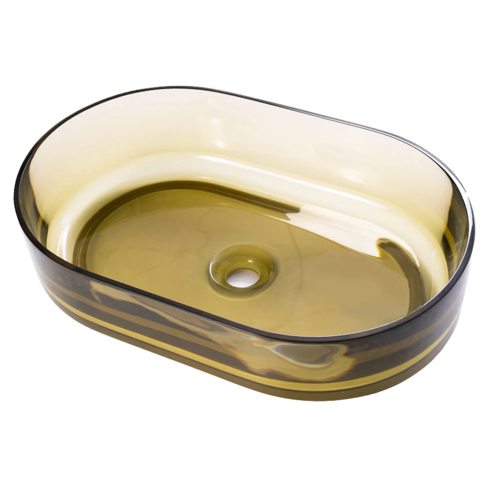 Oval Colourful Resin Hand Washbasin Vanity Basin Counter Top Vessel Sink 9097