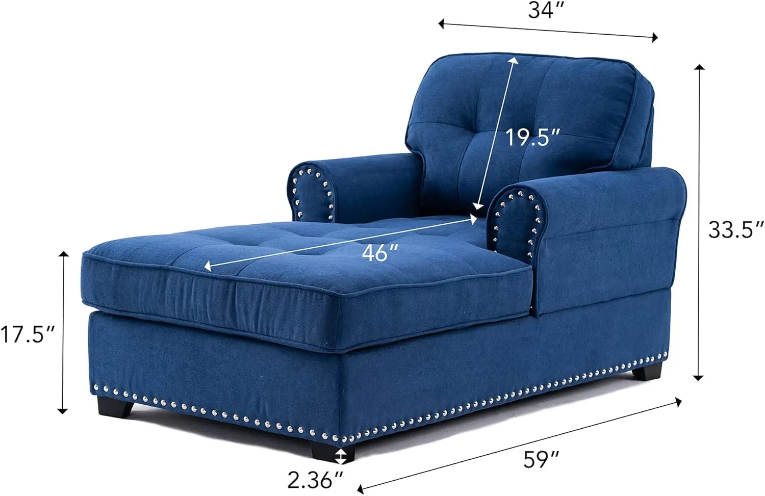 Chaise Lounge Sofa Bed Sleeper 59