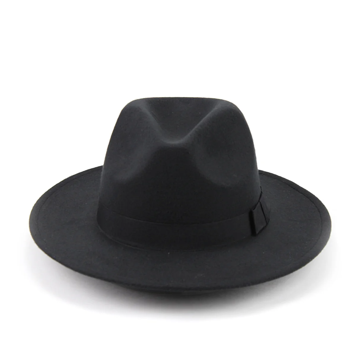 Classic Unisex Structured Wool Fedora Hat for Men and Women (Black) jazz hat gentleman hat wide brim cap