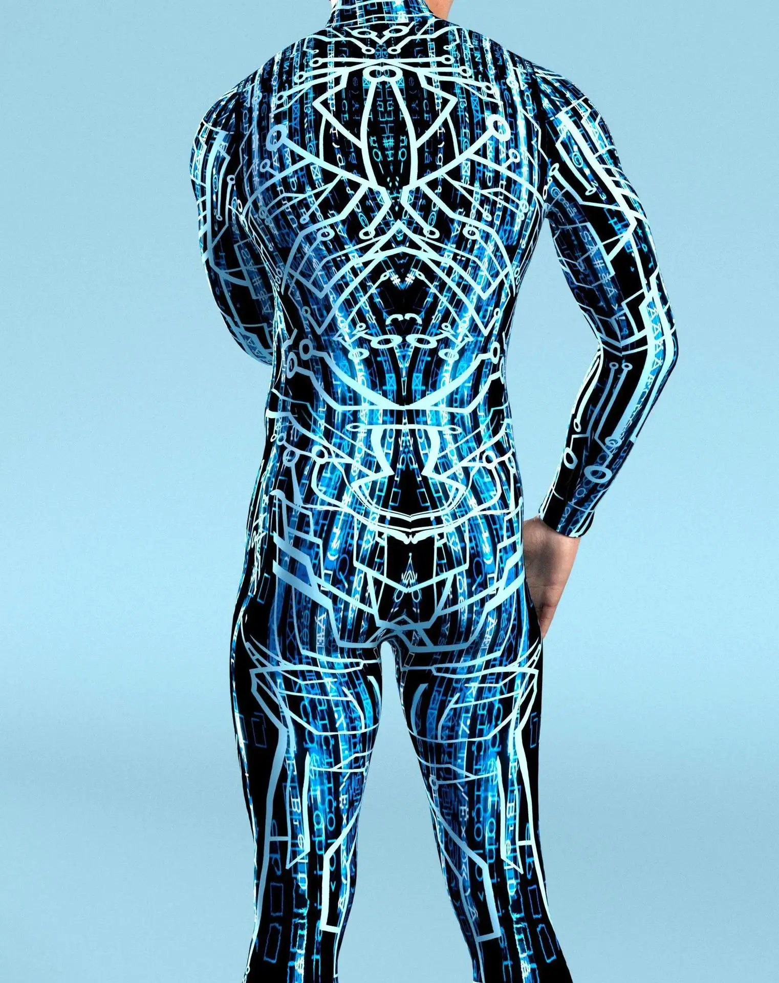 Mechanischer Print-Catsuit für Erwachsene Männer, Reißverschluss-Bodysuit, Zentai-Jumpsuit, Spiel-Party-Kostüm, Damen-Halloween-Cosplay-Outfit 2026 – Detail 19